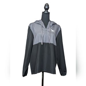 PINK Victoria's Secret | Women's Black and Grey Windbreaker Size (XS)
